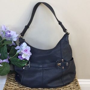 Slate blue/grey leather purse by Tignanello